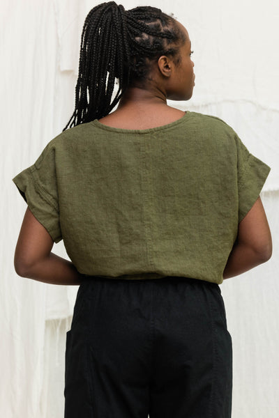 Georgia Tee in Midweight Linen Verte#color_verte