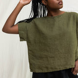 Georgia Tee in Midweight Linen Verte#color_verte