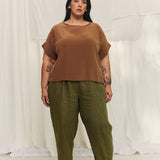 Georgia Tee in Washable Silk Ochre#color_ochre