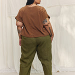 Georgia Tee in Washable Silk Ochre#color_ochre