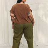 Georgia Tee in Washable Silk Ochre#color_ochre