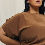 Georgia Tee in Washable Silk Ochre#color_ochre