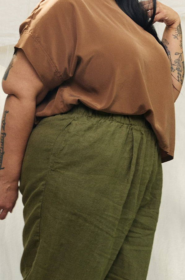 Georgia Tee in Washable Silk Ochre#color_ochre