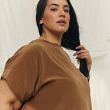 Georgia Tee in Washable Silk Ochre#color_ochre
