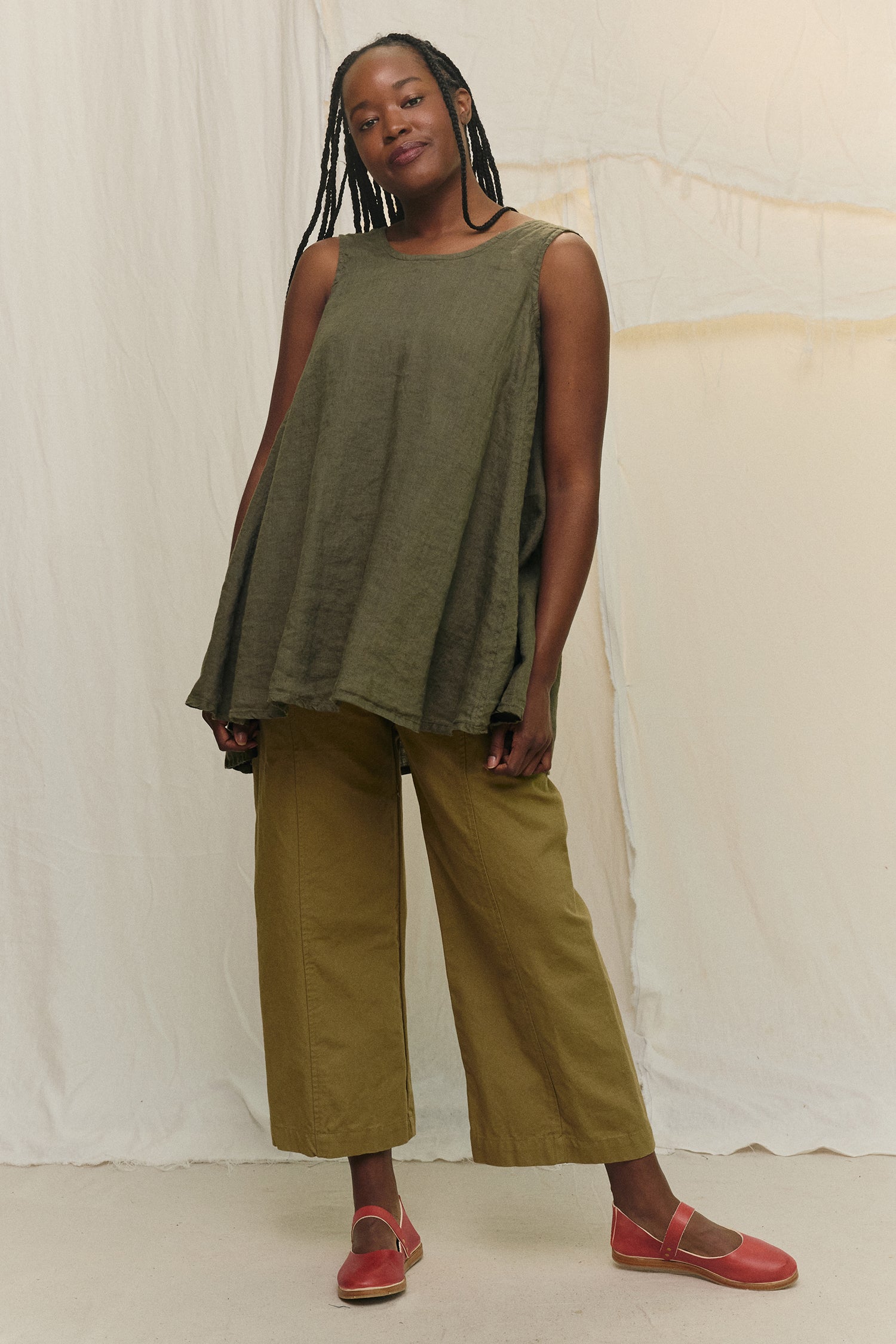 Harlow Tunic in Lightweight Linen Lichen#color_lichen