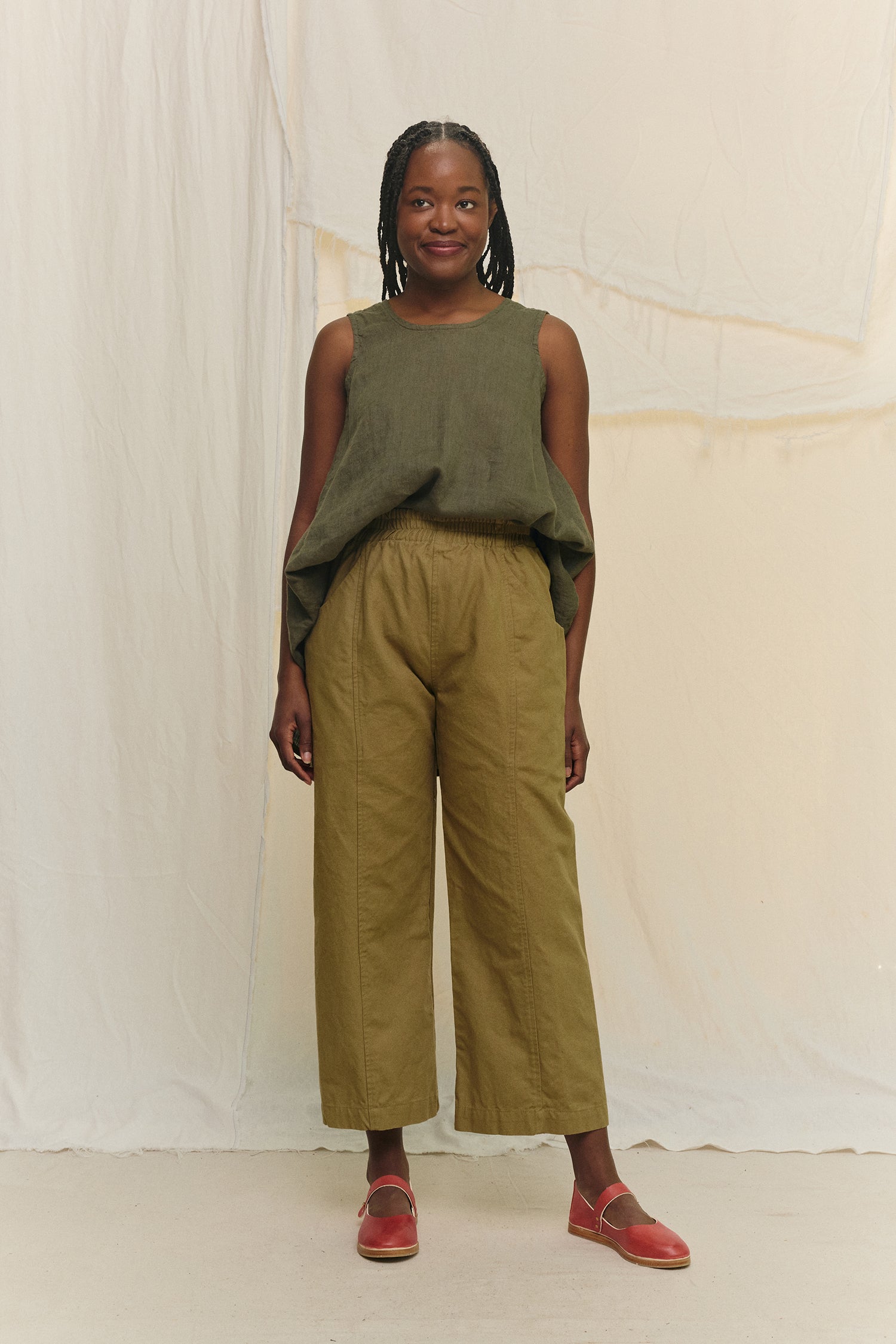 Harlow Tunic in Lightweight Linen Lichen#color_lichen