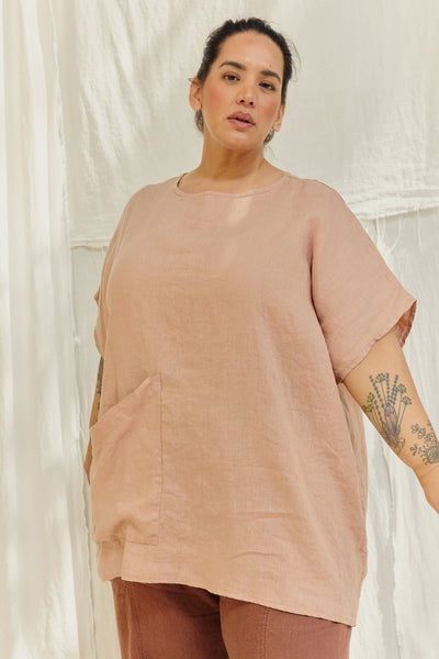 Harper Tunic in Lightweight Linen Canyon#color_canyon