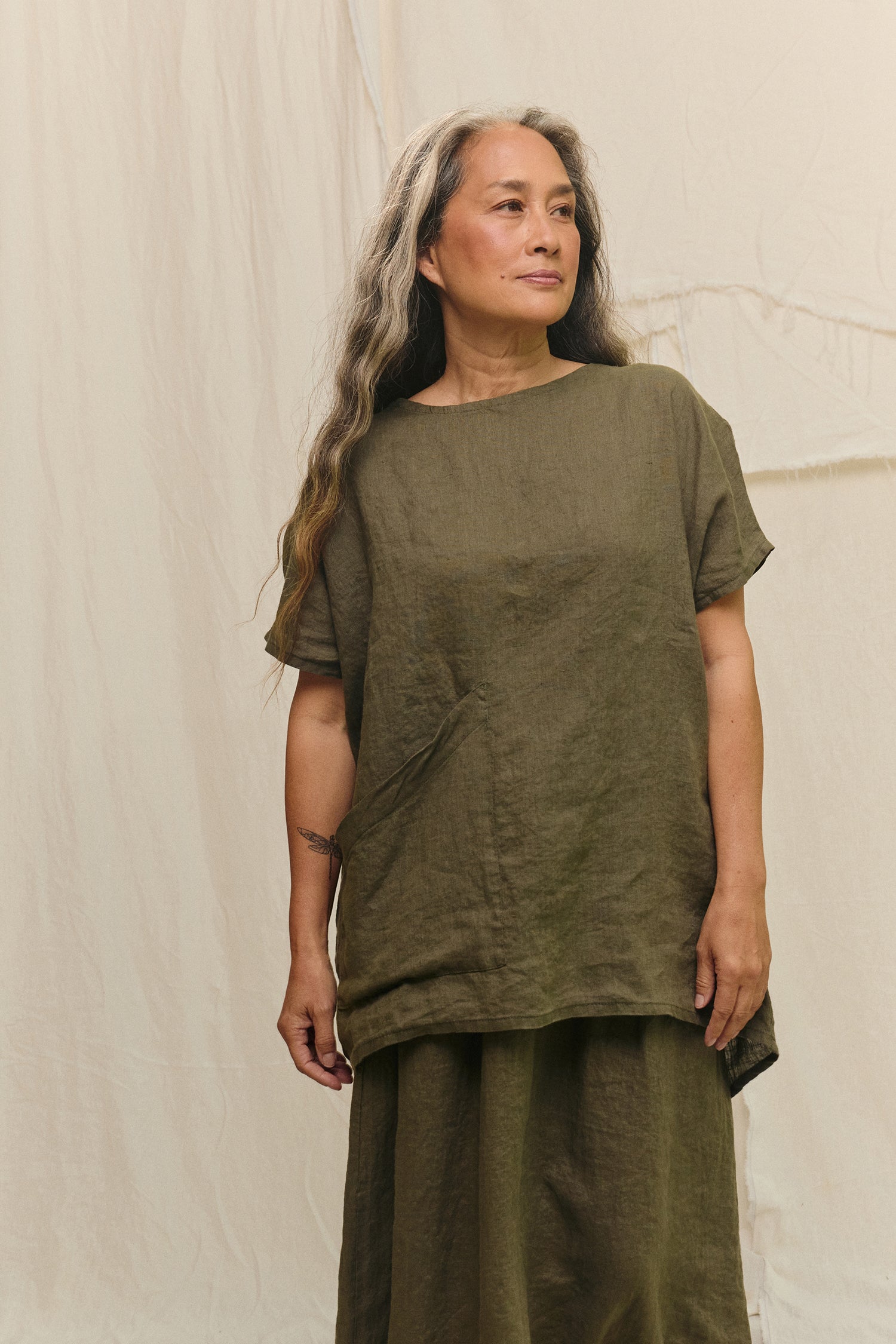 Harper Tunic in Lightweight Linen Lichen#color_lichen