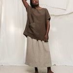 Harper Tunic in Midweight Linen cacao#color_cacao