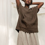 Harper Tunic in Midweight Linen cacao#color_cacao