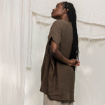 Harper Tunic in Midweight Linen cacao#color_cacao