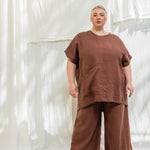 Harper Tunic in Midweight Linen Cedar#color_cedar