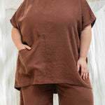 Harper Tunic in Midweight Linen Cedar#color_cedar