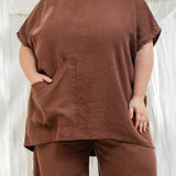 Harper Tunic in Midweight Linen Cedar#color_cedar