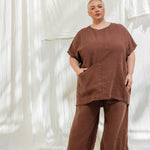Harper Tunic in Midweight Linen Cedar#color_cedar