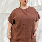 Harper Tunic in Midweight Linen Cedar#color_cedar