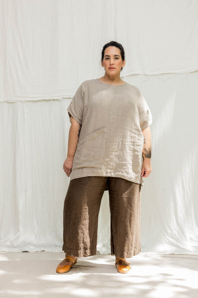 Harper Tunic in Midweight Linen Flax#color_flax