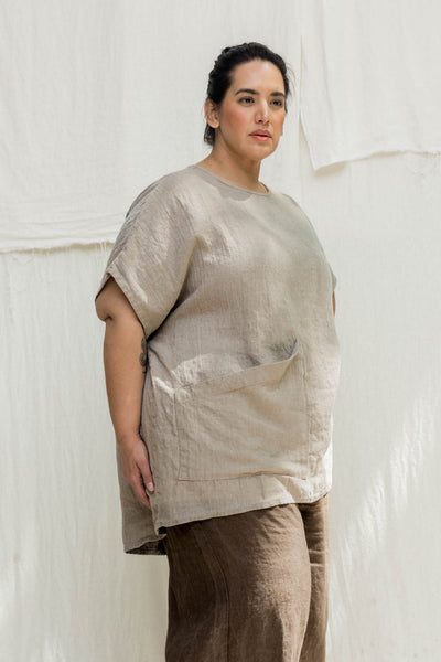 Harper Tunic in Midweight Linen Flax#color_flax