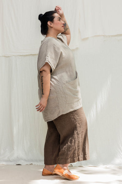 Harper Tunic in Midweight Linen Flax#color_flax