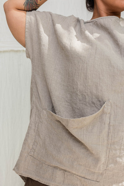 Harper Tunic in Midweight Linen Flax#color_flax