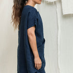Harper Tunic in Midweight Linen Indigo#color_indigo