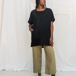Harper Tunic in Midweight Linen Ink#color_ink
