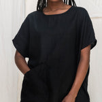 Harper Tunic in Midweight Linen Ink#color_ink