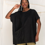 Harper Tunic in Midweight Linen Ink#color_ink