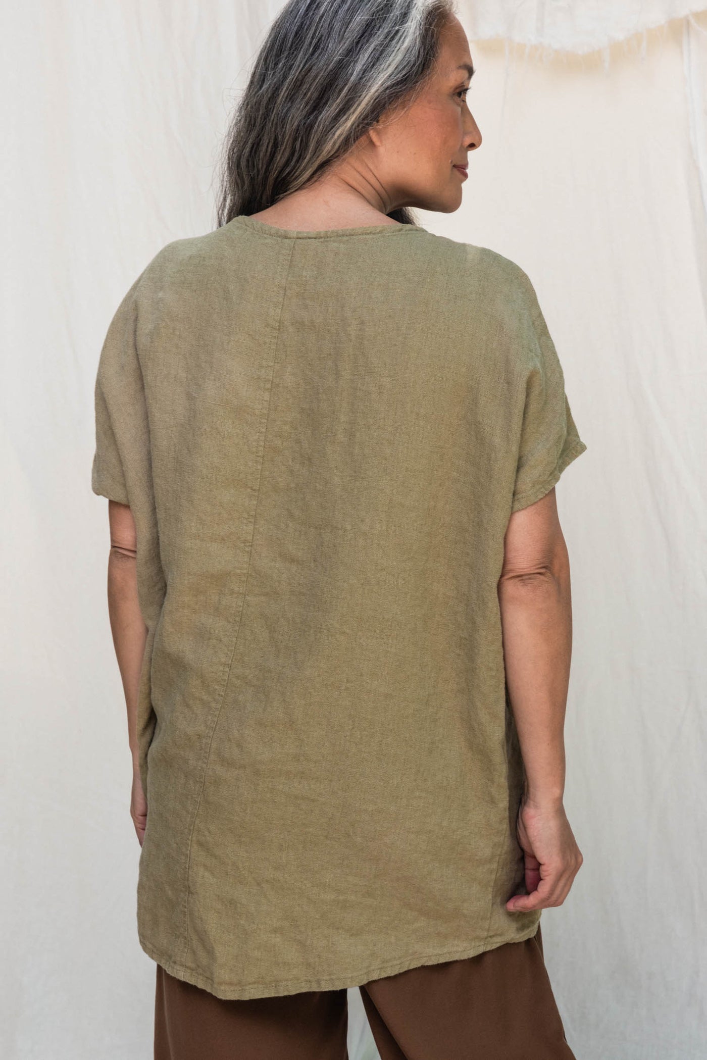 Harper Tunic in Midweight Linen Pear#color_pear