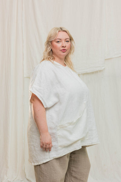 Harper Tunic in Midweight Linen Salt#color_salt