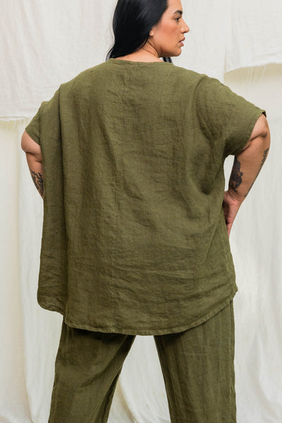 Harper Tunic in Midweight Linen Verte#color_verte