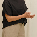 Linn Tee in Lightweight Linen Ink#color_ink