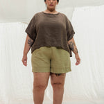 Linn Tee in Midweight Linen Cacao#color_cacao
