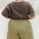 Linn Tee in Midweight Linen Cacao#color_cacao