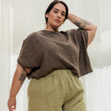 Linn Tee in Midweight Linen Cacao#color_cacao