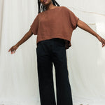 Linn Tee in Midweight Linen Cedar#color_cedar