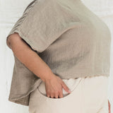 Linn Tee in Midweight Linen Flax#color_flax