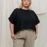 Linn Tee in Midweight Linen Ink#color_ink