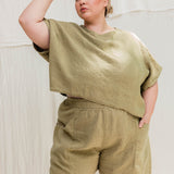 Linn Tee in Midweight Linen Pear#color_pear
