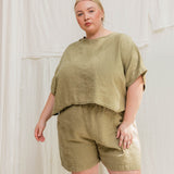 Linn Tee in Midweight Linen Pear#color_pear