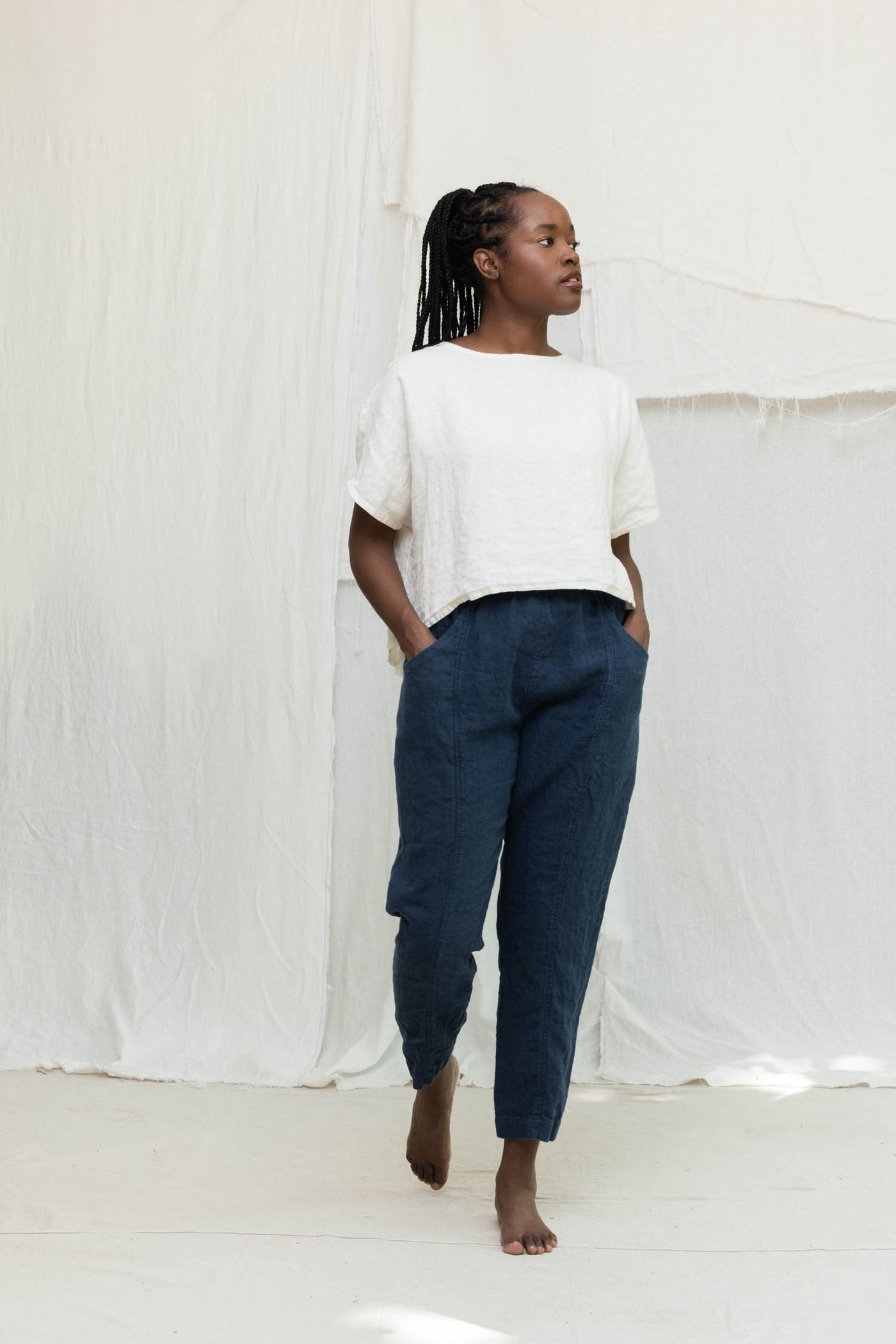 Linn Tee in Midweight Linen Salt#color_salt