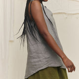 Sleeveless Kara Snap Top in Lightweight Linen Overcast#color_overcast