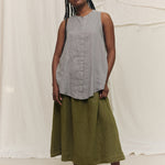 Sleeveless Kara Snap Top in Lightweight Linen Overcast#color_overcast
