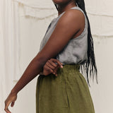 Sleeveless Kara Snap Top in Lightweight Linen Overcast#color_overcast