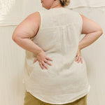 Sleeveless Kara Snap Top in Lightweight Linen Salt#color_salt