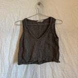 Polly Crop in Linen Gauze, Pepper, Size S | SAMPLE SALE