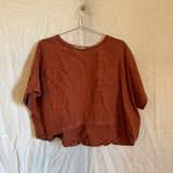 Linn Tee in Midweight Linen, Terra, Size OS | SAMPLE SALE