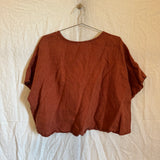 Linn Tee in Midweight Linen, Terra, Size OS | SAMPLE SALE