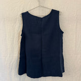 Petra Tank in Midweight Linen, Indigo, Size M | READY TO SHIP