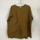 Harper Tunic in Midweight Linen, Olive, Size S/M | SAMPLE SALE